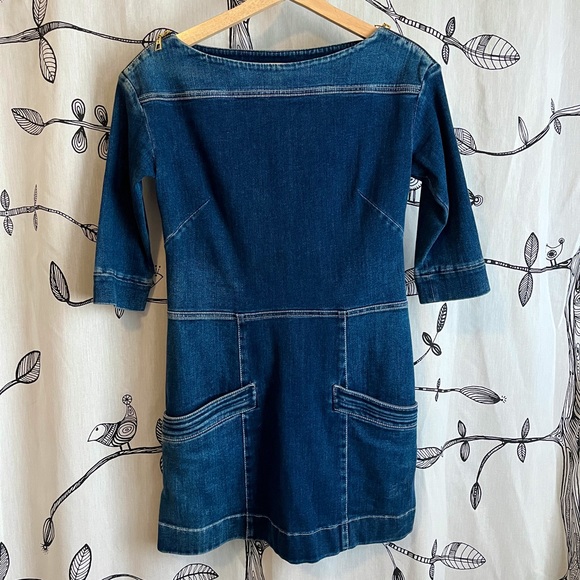 Louis Vuitton Dresses & Skirts - LOUIS VUITTON Vintage denim mini dress with 3/4 sleeves